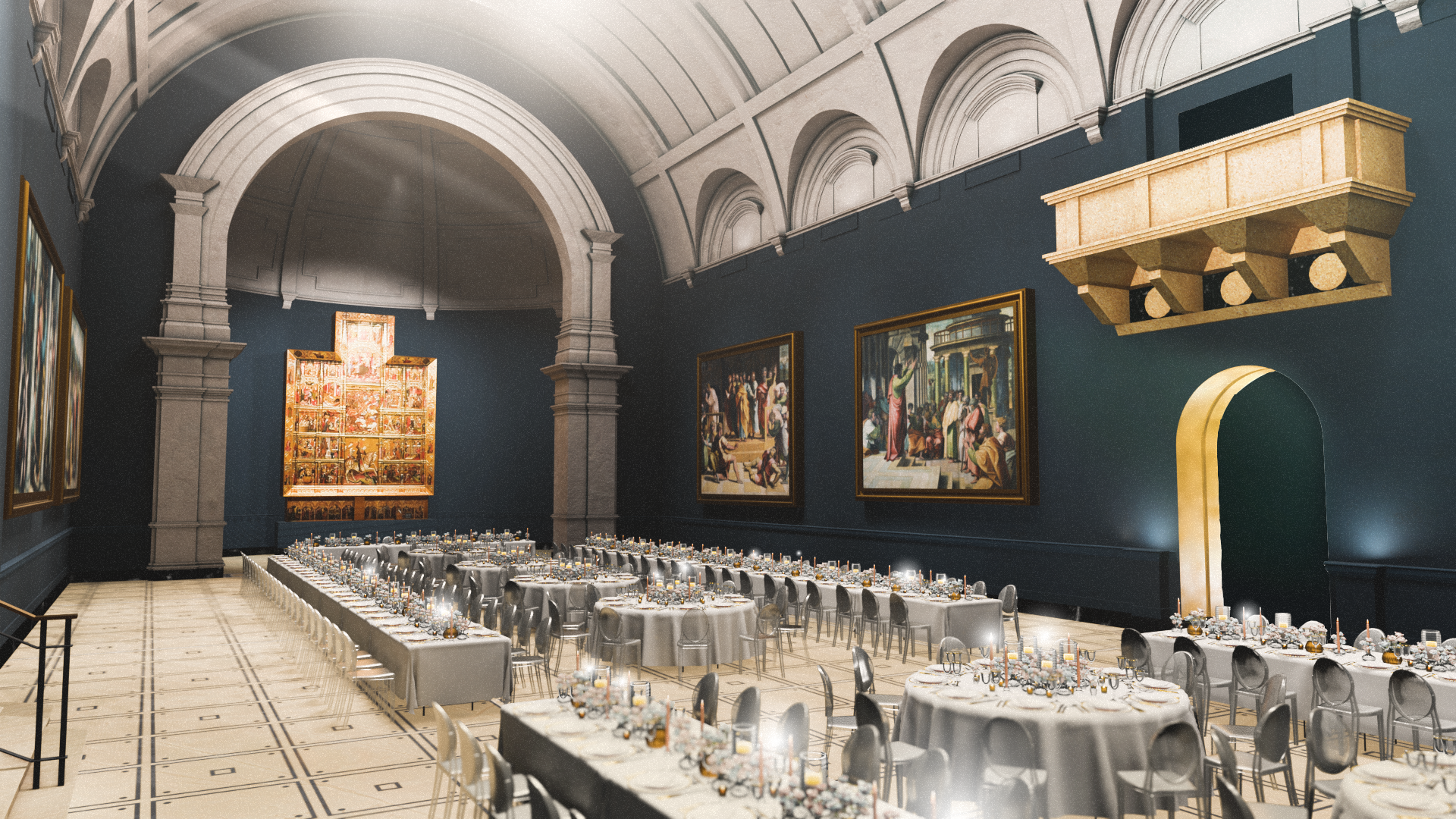 Detailed visualisation of the Raphael Gallery event